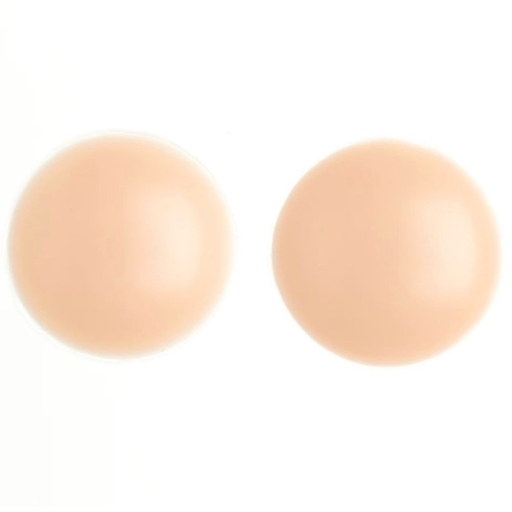 (PACK OF 2) Seamless Nude Silicone Reusable Nipple Covers (Beige)